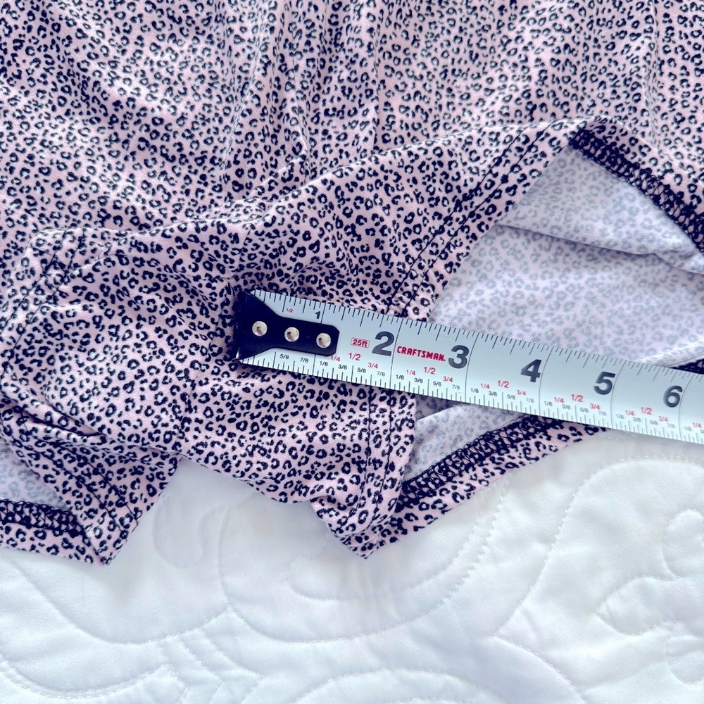 BCBGMaxAzria Pink Black Leopard Elastic Waistband Pajama Lounge Short Medium EUC - Picture 7 of 8